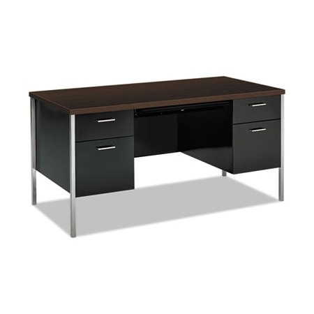 Hon HON, 34000 SERIES DOUBLE PEDESTAL DESK, 60W X 30D X 29.5H, MOCHA/BLACK 34962MOP